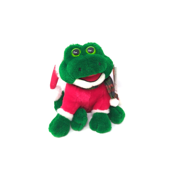 NWT Cuddle Wit Christmas Green Frog Plush Sounds 12 Inch Stuffed Animal Toy - Picture 1 of 5